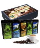 Global Coffee Gift Set - 5x65g Whole Bean Coffees from Brazil Honduras Peru Mexico & Kenya | Unique International Coffee Experience - Buy Online on SooperMarket.com