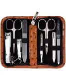 Three swords - 8 pcs.Manicure set 'Roma' |High quality nail care set in Cognac synthetic leather case |Contents: nail scissors set foot & nail clips tweezers glass nail files sapphire nail file cognac / synthetic leather Straussimitation - Buy Online on SooperMarket.com