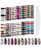168 Pieces Skull Full Wrap Nail Stickers Gothic Art Full Wraps Nail Polish Stickers 3D Self Adhesive Nail Decal Strips with Nail File Girls Nail Decoration (Skeleton Style) - Buy Online on SooperMarket.com