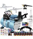 Master Airbrush Cool Runner II Compressor Kit with 3 Airbrushes & 6 Acrylic Paint Set - Buy Online on SooperMarket.com