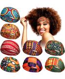 8 Pieces African Headband Stretchy Boho Print Hairband Yoga Running Sports Workout Head Grip Band Elastic Turban Headwrap Head Cloth for Women Girls Hair Accessories (Classic Pattern) - Buy Online on SooperMarket.com