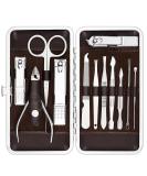 Cater Manicure Nail Clippers Set - Professional 12Pcs Grooming Kit with Luxurious Travel Case - Buy Online on SooperMarket.com