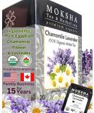 Organic Chamomile Tea with Lavender made with Pure Egyptian Chamomile & Lavender- 20 Organic Tea Bags Moksha Ayurveda - Buy Online on SooperMarket.com