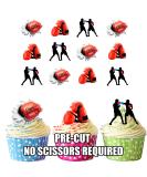 Boxing Gloves Happy Birthday Mix- 12 Edible Wafer Cake Toppers Stand UP STANDUPS - Buy Online on SooperMarket.com