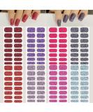 8 Sheets 128 Pieces Full Cover Nail Art Stickers - Self-Adhesive Solid Color Strips for Women | Real Nail Polish Decal Strips - International Shipping Available - Buy Online on SooperMarket.com