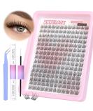 PHKERATA Wispy Lash Extension Kit - 180Pcs Natural Cluster Lashes | DIY Fluffy C Curl Individual Lashes Set with Bond, Seal, and Tweezers | 9-12MM Cluster Wispy Kit - Buy Online on SooperMarket.com