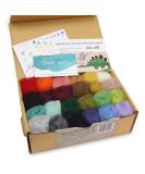 Woolbuddy Felting Wool Needle Felting Wool Eco Wool Kit Felting Wool Pack Clean Carded Colored Roving Wool for Needle Felting Kit Beginner Wet Felting Felting Supplies with Guide Card - Buy Online on SooperMarket.com