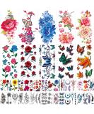 42 Sheets Flowers Temporary Tattoos Stickers, Roses, Butterflies and Multi-Colored Mixed Style Body Art Temporary Tattoos for Women, Girls or Kids - Buy Online on SooperMarket.com