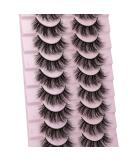 WiWoseo 10 Pairs Natural Faux Mink 3D False Eyelashes - Wispy & Fluffy - Buy Online on SooperMarket.com