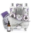 Fathers Day Bath Gift Basket Set for Women: Relaxing at Home Spa Kit Scented - Lavender and Jasmine with Large Bath Bombs  Salts  Shower Gel  Body Butter Lotion  Bath Oil  Bubble Bath  Loofah & More - Buy Online on SooperMarket.com