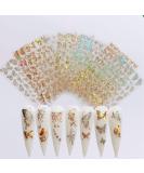 NAIL ANGEL 8-Sheet Laser Gold & Silver Butterfly Nail Art Sticker Set - Nail Art Decoration 10238 - Buy Online on SooperMarket.com