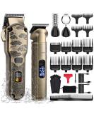 Hatteker Professional Hair Clippers & Beard Trimmer Set | Waterproof Cordless Grooming Kit for Men | T-Blade & Nose Body Hair Trimmer - Buy Online on SooperMarket.com