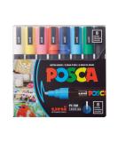 8 Posca Paint Markers, 5M Medium Posca Markers with Reversible Tips, Posca Marker Set of Acrylic Paint Pens | Posca Pens for Art Supplies, Fabric Paint, Fabric Markers, Paint Pen, Art Markers - Buy Online on SooperMarket.com
