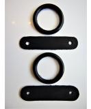 S-Products PEACOCK SAFETY IRONS STIRRUPS RUBBER RINGS & LEATHER CLIPS TABS REPLACEMENT 1 PAIR (Black) - Buy Online on SooperMarket.com