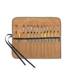 Denifiter Waxed Canvas Roll-up Pencil Bag  Heavy Duty Artist Paint Brushes Organize Pouch (Khaki) - Buy Online on SooperMarket.com