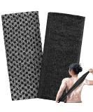 Exfoliating Washcloth Set - 2 African Net Shower Towels & Japanese Face Sponges for Ultimate Body Care Black Loofah Scrubber for Exfoliation - Buy Online on SooperMarket.com