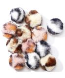 12-Piece Large Plush Pets Ball Toy Set for Cats - Fuzzy Pom Pom Balls in Pink Leopard Print | Indoor Cat Entertainment - Buy Online on SooperMarket.com
