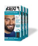 Just For Men Mustache & Beard Beard Dye for Men with Brush Included for Easy Application With Biotin Aloe and Coconut Oil for Healthy Facial Hair - Darkest Brown M-50 Pack of 3 Darkest Brown M-50 Pack of 3 - Buy Online on SooperMarket.com