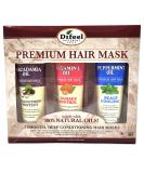 Difeel Premium Hair Mask Set - Macadamia Oil, Vitamin E, Peppermint 8oz - Revitalizing, Cleansing, Strength - 3-PC Set - Buy Online on SooperMarket.com