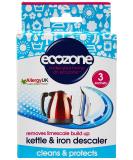 Ecozone Kettle and Iron Descaler Internal Cleaner & Scale Remover for Kitchen & Home Appliances limescale Prevention Sachets Easy To Use Natural Vegan & Non Toxic Eco-Safe Formula (3 Treatments) - Buy Online on SooperMarket.com