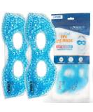 USA Merchant - 2 Redesigned Therapeutic Spa Gel Bead Eye Masks - Hot/Cold Reusable Ice Packs with Flexible Beads - Compress Therapy for Puffy Eyes Dark Circles Headaches Migraines Stress Relief Blue - Buy Online on SooperMarket.com