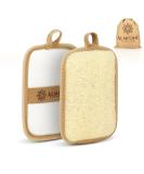Almooni Premium Egyptian Exfoliating Loofah Pad Body Scrubber - Natural Egyptian Shower Sponge - 2 Pack - Buy Online on SooperMarket.com