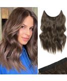 Ms Taj Brown Halo Hair Extensions with Adjustable Size Removable Clips 12inch Secret Invisible Hair extension Synthetic Curly Hair Pieces for Women 12 Inch Brown - Buy Online on SooperMarket.com
