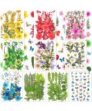 223 Pieces Real Dried Flowers, Leaves & Butterfly Stickers Set - Colorful Natural Daisies & Adhesive Decals for DIY Resin Jewelry & Nail Crafts - Buy Online on SooperMarket.com