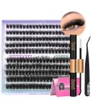PHKERATA Fluffy Cluster Lashes DIY Extension Kit 8-18MM D Curl Individual Eyelashes | 200Pcs Lash Clusters with Bond, Seal, Tweezers | 70P Kit - Buy Online on SooperMarket.com