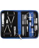 Buy Three Swords Germany 10-Piece Manicure Set 'Spezia' - Blue Artificial Leather Case | Nail Scissors Skin Scissors Nail Pliers & More - Buy Online on SooperMarket.com