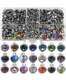 500 Sets Mixed Colors CZ Crystal Rhinestone Studs for Leather Craft DIY - Silver Color Rapid Rivets Spots (Mixed Size) - Buy Online on SooperMarket.com