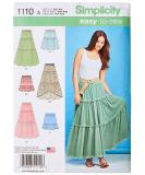 Simplicity 1110 Tiered Skirt Sewing Pattern for Women - Sizes XXS-XXL - Buy Online on SooperMarket.com