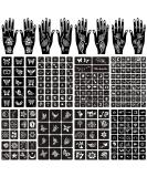 16 Sheets Henna Tattoo Stencils Kit Reusable for Women Girls and Kids 150+ PCS Tattoo Templates Temporary Indian Arabian Glitter Airbrush Tattoo Stencils for Face Body Paint DIY - Buy Online on SooperMarket.com