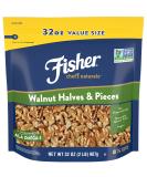 Fisher Walnut Halves and Pieces, 32 Ounces, California Grown Walnuts, Unsalted, Naturally Gluten Free, No Preservatives, Non-GMO 2 Pound (Pack of 1) Halves & Pieces - Buy Online on SooperMarket.com
