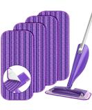 Reusable Mop Pads Compatible with Swiffer Wet Jet Wet Jet Pads Refills for Swiffer Mop Microfiber Replacement Pads for Hardwood Floor Cleaning Dry Wet Mopping Cloths for 12" Wet Jet Refill 4 Pack Purple 4PCS - Buy Online on SooperMarket.com