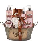 BRUBAKER Cosmetics Bath and Shower Set Coconut & Strawberry Fragrance - 10-piece gift set in vintage tub - Buy Online on SooperMarket.com