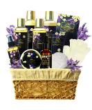 Mother's Day Spa Basket: Lavender Chamomile Natural Spa Bath Set - Aromatherapy Luxurious Bath Gift Set - 8 Piece Home Spa Kit - Best Relaxing Gift Basket for Mom - Buy Online on SooperMarket.com