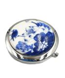 Blue and White Porcelain Compact Mirror | Magnifying Makeup Travel Mirror | Unique Gift for Women - Buy Online on SooperMarket.com