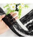 4 Rolls Vintage Floral Lace Ribbon 24 Yards - Wide Black Tulle Trim for DIY Crafts & Sewing - Buy Online on SooperMarket.com
