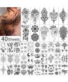 Yazhiji 40 Sheets Temporary Tattoos for Women and Girls - 10 Large and 30 Small Fake Tattoo Stickers Included - Buy Online on SooperMarket.com