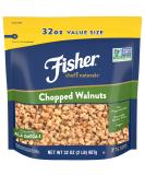 Fisher Chopped Walnuts, 32 Ounces, California Grown Walnuts, Unsalted, Naturally Gluten Free, No Preservatives, Non-GMO - Buy Online on SooperMarket.com