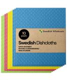 Swedish Wholesale Swedish Dish Cloths for Kitchen- 10 Pack Reusable Paper Towels for Counters & Dishes - Eco Friendly Cellulose Sponge Cloth - Assorted Assorted - Reusable Cleaning Cloths - Buy Online on SooperMarket.com
