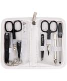 3 Swords Germany - brand quality 8 piece manicure pedicure grooming kit with glass nail file (506) WHITE - TOOLS BLACK LAQUERED - Buy Online on SooperMarket.com