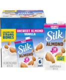 Silk Shelf-Stable Almond Milk Unsweetened Vanilla Dairy-Free Vegan Non-GMO Project Verified 1 Quart (Pack of 6) - Buy Online on SooperMarket.com