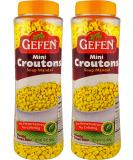 Gefen Mini Croutons Soup Mandel 14oz (2 Pack) - Toasted Soup Crackers | Resealable Container | Certified Kosher | No Preservatives or Coloring - Buy Online on SooperMarket.com