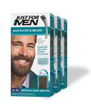 Just For Men Mustache & Beard Dye for Men  - Medium Dark Brown - M-40 - Pack Of 3 - Buy Online on SooperMarket.com
