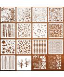 14 Pcs Layering Mixed Media Stencils Leopard Diamond Spirals Cubist Templates Geometric Patterns Stencils for Painting on Walls Canvas DIY Craft Scrapbooking Stamp Decor Card Making (6x6inch) - Buy Online on SooperMarket.com