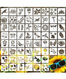 60 Pieces Stencil for Painting Reusable Stencils Wall Stencil DIY Craft Template Paint Stencils for Painting on Wood Wall Home Decor(Flowering Plants) - Buy Online on SooperMarket.com