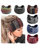 STGDAK Boho Headbands for Women - African Wide Hair Bands 6 Pack - Stylish Turban Stretch Fashion Headbands - Elastic Sweatband for Yoga, Running - Hair Accessories for Teen Girls - Style 28 - Buy Online on SooperMarket.com