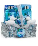 Heavenly Ocean Bliss Home Spa Gift Basket - 9pc Bath & Body Set for Women - Perfect for Father's Day, Wedding, Anniversary, Birthday, Graduation - Buy Online on SooperMarket.com